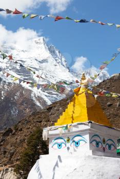 Royalty Free Photo of a stupa in Himalayan mountains
