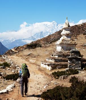 Royalty Free Photo of a Stupa in the Himalayan mountains
