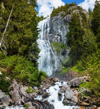 waterfall in Rainier National Park,USA