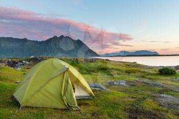 camping in Lofoten island,Norway