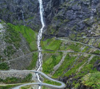 Trollstigen, Troll's Footpath, serpentine mountain road in Norway