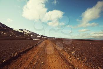 Gravel road in Iceland