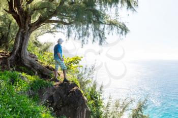 Hike in Na Pali coast in Kauai icland, Hawaii