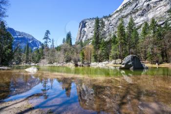 Beautiful early spring landscapes in Yosemite National Park, Yosemite, USA