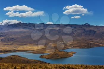 Pampas landscapes in  Cordillera de Los Andes, Peru, South America