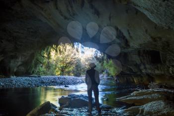 Unusual cave landscapes in New Zealand