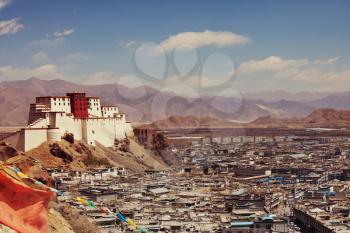 Panchen Lama residency called Little Potala in Shigatse city, Tibet, China.