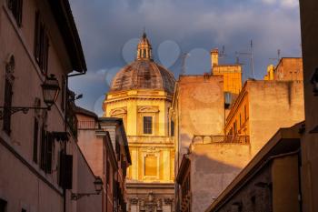 Old street in ancient Rome, Italy.  Architecture and landmark concept. Travel background.