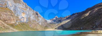 Beautiful mountains landscapes in Cordillera Blanca,  Peru, South America