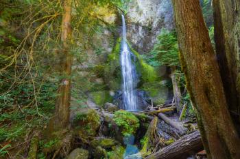 Beautiful waterfall in Vancouver island, Canada