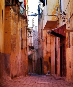 Narrow street in Moroccan city