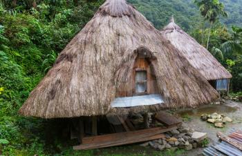 traditional houses in the mountain regions of the Luzon island,  Philippines