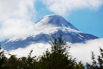 Osorno volcano in Parque Nacional Vicente Prez Rosales, Lake District, Puerto Varas, Chile.