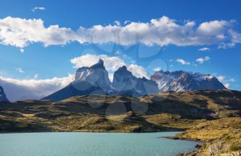 Beautiful mountain landscapes in Torres Del Paine National Park, Chile.