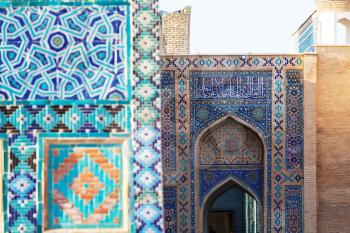 Architectural detail in ancient architecture. Usbekistan, Samarkand.