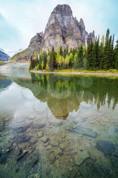 Amazing mountain landscapes in Mount Assiniboine Provincial Park, British Columbia, Canada  Autumn season