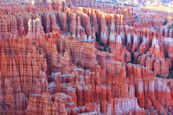 Picturesque colorful pink rocks of the Bryce Canyon National park in Utah, USA
