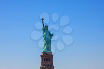 The Statue of Liberty National Monument on the Liberty island, Manhattan, New York, USA.