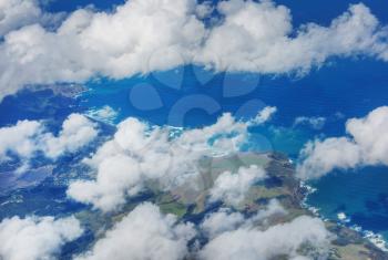 Aerial view on a New Zealand. Travel background and concept