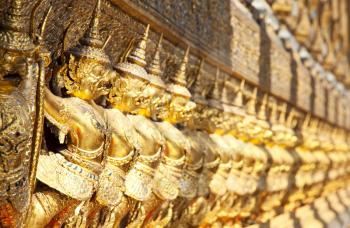 Golden buddhist statue in Bangkok,Thailand