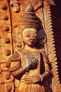 Carved stone figure in Myanmar