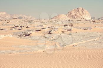 Beautiful chalk formation in White desert, Egypt, Africa