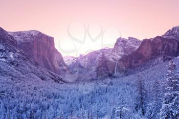 Winter season in Yosemite National Park, California, USA