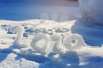 NewYears date 2020 written in snow background