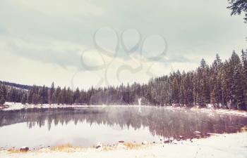 Serenity lake in winter season