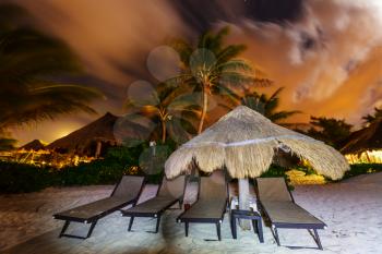 Night scene in tropical beach
