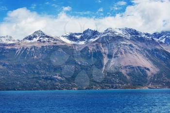 Beautiful mountains landscape along gravel road Carretera Austral in southern Patagonia, Chile