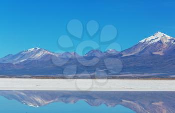 Salar de Uyuni, Bolivia. Largest salt flat in the world unusual landscape nature 