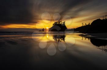 Olympic National Park landscapes in sunset