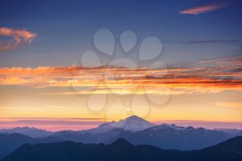 Beautiful mountain peak in  North Cascade Range, Washington / USA