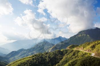 Green steep mountains in Vietnam