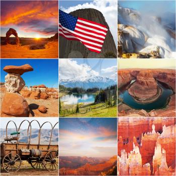 Various natural landscapes in USA, big landscapes collection 