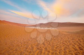 Dead valley in Namibia at sunset