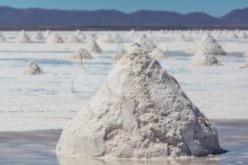 Salt on the salt lake Salar de Uyuni, Bolivia, South America