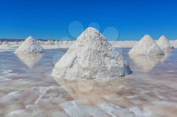 Salt on the salt lake Salar de Uyuni, Bolivia, South America