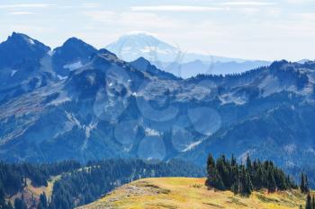 Beautiful mountain peak in  North Cascade Range, Washington,  USA