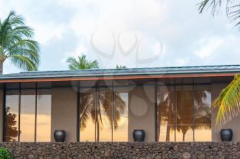 Luxury beach house on tropical island