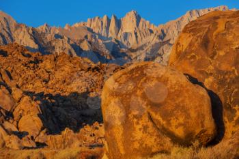 Mt. Whitney landscapes in Eastern Sierra, California, USA, Beautiful natural background