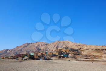 Lonesome village in Egyptian desert