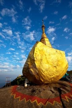 Golden Rock stupa in  Myanmar.