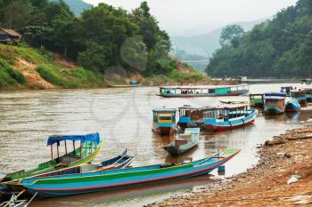 traditional boats in Laos