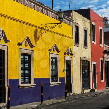Colorful building on mexican street