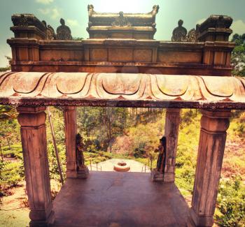 Gate in Hindu temple, Sri Lanka.