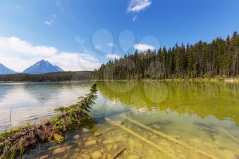 Lake and Mount Edith Cavell in Jasper National Park, Canada
