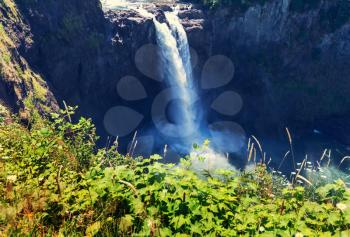 The beautiful Snoqualmie waterfall , USA.