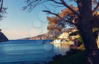 Assos village and beautiful sea bay, Kefalonia island, Greece